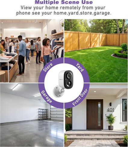 Security Camera Wireless Outdoor 2.5K, 2.4G WiFi Battery Powered Indoor Camera, Magnetic Mount Cameras for Home Security, AI Detection Night Vision Smart Camera with Spotlight, Two Way Audio, 2pack in Saudi Arabia