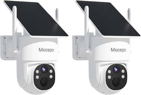 Security Cameras Wireless Outdoor | 4MP Solar-Powered Home Security Cameras System with 360° Pan & Tilt, Color Night Vision, No Subscription, 5G & 2.4G WiFi in Saudi Arabia