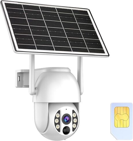 JOOAN 2K Solar 4G LTE Security Camera for Remote Areas, No WiFi, No Power | Built-in SIM Card, Protect Farms, Ranch, Construction Sites & Cabins Anywhere, 360° PTZ, 2-Way Audio, Human Detection in Kuwait