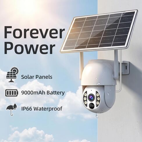 JOOAN 2K Solar 4G LTE Security Camera for Remote Areas, No WiFi, No Power | Built-in SIM Card, Protect Farms, Ranch, Construction Sites & Cabins Anywhere, 360° PTZ, 2-Way Audio, Human Detection in Kuwait
