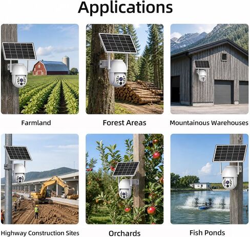 JOOAN 2K Solar 4G LTE Security Camera for Remote Areas, No WiFi, No Power | Built-in SIM Card, Protect Farms, Ranch, Construction Sites & Cabins Anywhere, 360° PTZ, 2-Way Audio, Human Detection in Kuwait