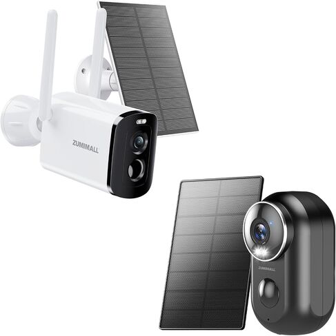 ZUMIMALL Solar Security Cameras Wireless Outdoor, 2K Camera for Home Security with 3MP Color Night Vision, 2.4GHz WiFi, 2-Way Talk, Spotlight & Siren, IP66 Weatherproof, Compatible with Alexa in Saudi Arabia