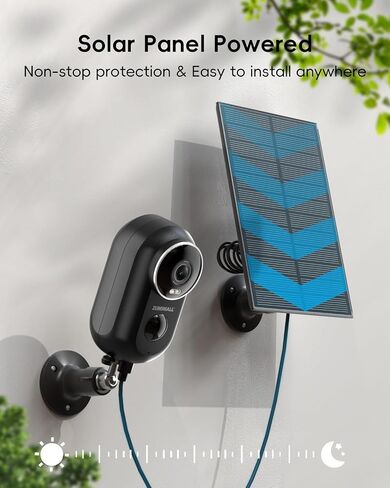 ZUMIMALL Solar Security Cameras Wireless Outdoor, 2K Camera for Home Security with 3MP Color Night Vision, 2.4GHz WiFi, 2-Way Talk, Spotlight & Siren, IP66 Weatherproof, Compatible with Alexa in Saudi Arabia