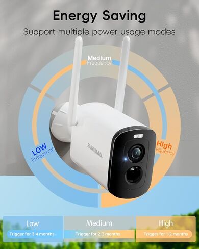 ZUMIMALL Solar Security Cameras Wireless Outdoor, 2K Camera for Home Security with 3MP Color Night Vision, 2.4GHz WiFi, 2-Way Talk, Spotlight & Siren, IP66 Weatherproof, Compatible with Alexa in Saudi Arabia