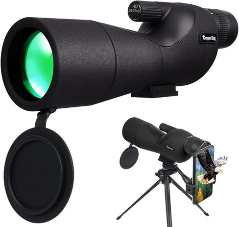 BIBIRE 25-75x60/80 Spotting Scope with Tripod and Phone Adapter, HD Straight Spotter Scope with Carrying Bag for Wildlife Viewing in Kuwait