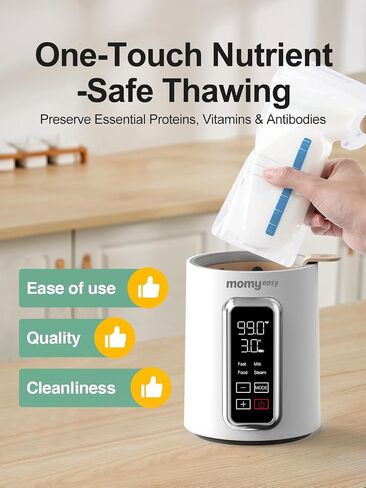 MOMYEASY Fast 2-Minute Baby Bottle Warmer for Breastmilk & Formula | 8-in-1 Functions, Fast & Even Heating, Easy Operation, Newborn Essentials, Time Temp Control, Compatible with Baby Bottles in Saudi Arabia