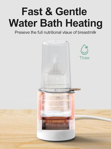 MOMYEASY Fast 2-Minute Baby Bottle Warmer for Breastmilk & Formula | 8-in-1 Functions, Fast & Even Heating, Easy Operation, Newborn Essentials, Time Temp Control, Compatible with Baby Bottles in Saudi Arabia