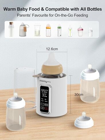 MOMYEASY Fast 2-Minute Baby Bottle Warmer for Breastmilk & Formula | 8-in-1 Functions, Fast & Even Heating, Easy Operation, Newborn Essentials, Time Temp Control, Compatible with Baby Bottles in Saudi Arabia
