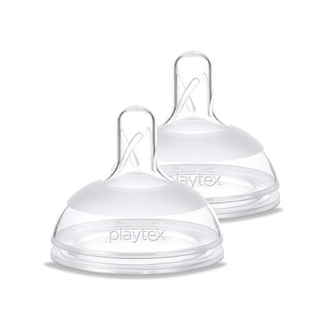 Playtex Baby NATURALATCH Comfort Wide Neck Nipples for Babies 0+ Months, Slow Flow (2 Count), Feeding Essentials for Newborn and Breastfeeding Babies in Saudi Arabia