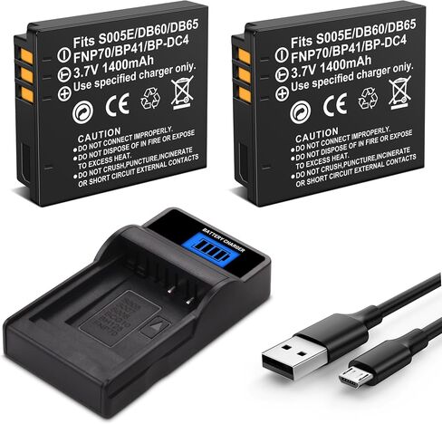 2-Pack BP-DC4 Battery, Slim Fast Charger for Leica BP-DC4, BP-DC4-U C-LUX1 | for Leica D-LUX2, D-LUX3, and D-LUX4 Upgrade Enduro Camera Battery 3.7V 1500MAH in Kuwait