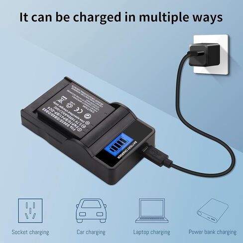 2-Pack BP-DC4 Battery, Slim Fast Charger for Leica BP-DC4, BP-DC4-U C-LUX1 | for Leica D-LUX2, D-LUX3, and D-LUX4 Upgrade Enduro Camera Battery 3.7V 1500MAH in Kuwait