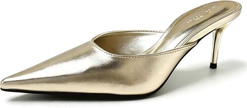 Women's Patent Leather Stiletto Pumps Pointed Closed Toe Heel Sandals Fashion Dressy Slip-on Heeled Mules for Party Prom Wedding in Kuwait