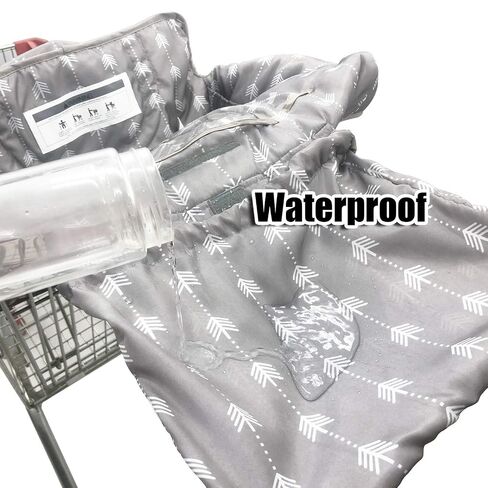 Soft Pillow Attached Waterproof 2-in-1 Baby Grocery Cart Seat Cover and High Chair Cover (Grey Arrow) in Saudi Arabia
