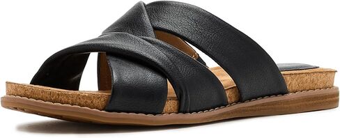 EuroSoft Women's Eirene Slide Sandal, Black, 8.5 in Saudi Arabia