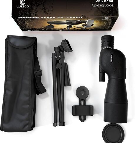 25-75x60 Spotting Scope for Bird Watching, Lightweight Telescope with Tripod & Phone Adapter, Powerful Zoom Scope for Wildlife Viewing, Nature Observation and Outdoor Adventures in Saudi Arabia