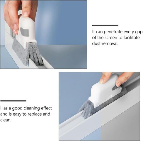 Window Groove Cleaning Brush Groove Gap Cleaning Tool with Pp and Scouring Pad with Replaceable Brush Head Easy to Hold for Cracks and Window Frames in Saudi Arabia