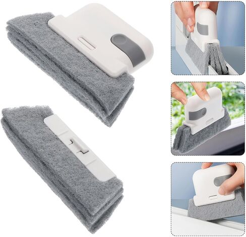 Window Groove Cleaning Brush Groove Gap Cleaning Tool with Pp and Scouring Pad with Replaceable Brush Head Easy to Hold for Cracks and Window Frames in Saudi Arabia