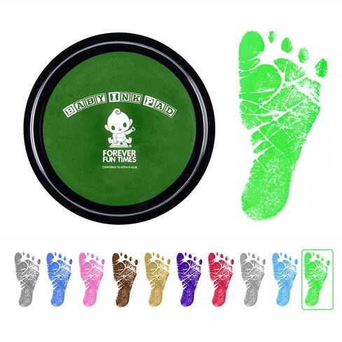 Baby Hand and Footprint Kit by Forever Fun Times | Get Hundreds of Detailed Prints with One Baby Safe Ink Pad | Easy to Clean, and Works with Any Paper or Card | Clean and Safe (Big Black) in Saudi Arabia