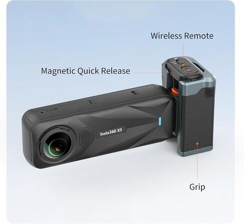 VRIG Street Photography Grip for Insta360 X5 with Bluetooth Remote,Magnetic Quick-Release,Ergonomic Handle Design in Kuwait