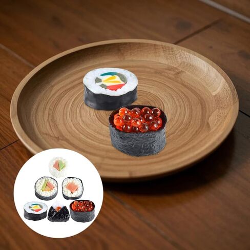 ARTIBETTER 18 Pcs Artificial Sushi Model Fake Sushi Rolls and Nigiri Onigiri Rice Rolls Realistic Lifelike Fake Food Prop for Photo Studio Retail Display Shop Decor in Kuwait