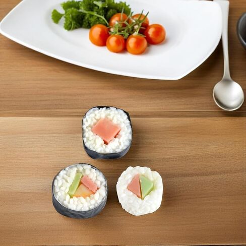 ARTIBETTER 18 Pcs Artificial Sushi Model Fake Sushi Rolls and Nigiri Onigiri Rice Rolls Realistic Lifelike Fake Food Prop for Photo Studio Retail Display Shop Decor in Kuwait