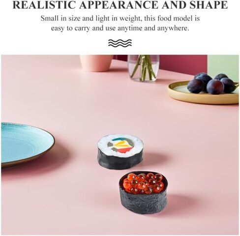 ARTIBETTER 18 Pcs Artificial Sushi Model Fake Sushi Rolls and Nigiri Onigiri Rice Rolls Realistic Lifelike Fake Food Prop for Photo Studio Retail Display Shop Decor in Kuwait