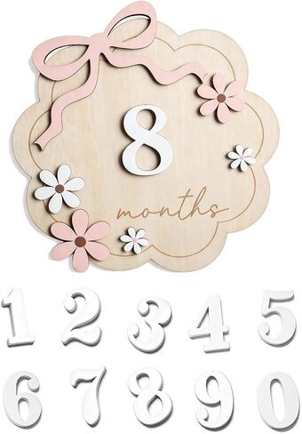 Monthly Milestone Signs Double-Sided Newborn Sign Photo Props Growth Tracker Milestone Signs for Newborns Decor and Photography in Saudi Arabia