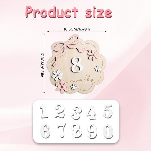 Monthly Milestone Signs Double-Sided Newborn Sign Photo Props Growth Tracker Milestone Signs for Newborns Decor and Photography in Saudi Arabia