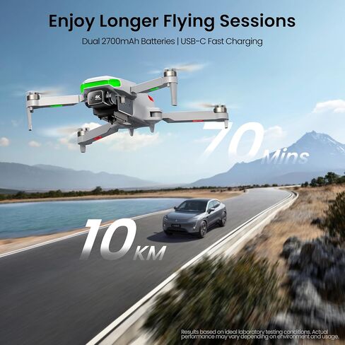 PLEGBLE Drones with Camera for Adults 4K, GPS Drone with Controller Screen | EIS 4K Camera, 5.0" Screen on Controller, 70 Mins Flight, Long Range Transmission, AI Track & Orbit, Follow Me, Auto Return in Kuwait