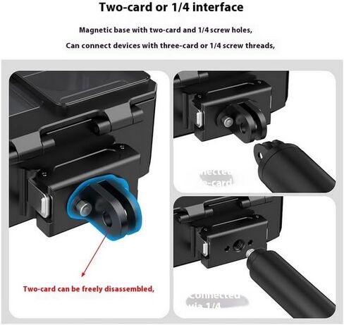 حافظة Coyktonty Dive لجهاز DJI Osmo Action 5 Pro/Action 4/Action 3,80M حافظة ألومنيوم مقاومة للماء مع فتحة 1/4 ملولبة، دعامة محول تثبيت، فتحة حذاء بارد، تدعم الاتجاه الأفقي/الصورة in Kuwait