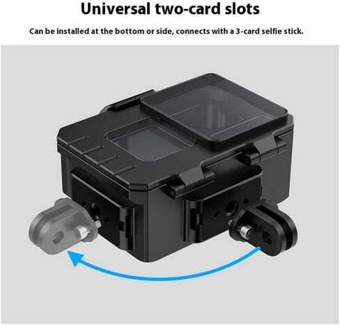 حافظة Coyktonty Dive لجهاز DJI Osmo Action 5 Pro/Action 4/Action 3,80M حافظة ألومنيوم مقاومة للماء مع فتحة 1/4 ملولبة، دعامة محول تثبيت، فتحة حذاء بارد، تدعم الاتجاه الأفقي/الصورة in Kuwait