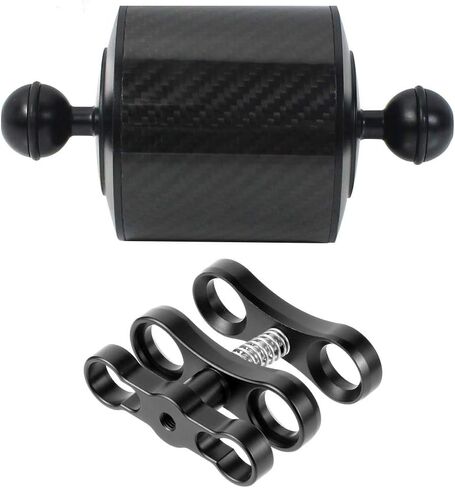 Carbon Fiber Float Arm Aquatic Dual Floating Ball Arm Extend Bracket Diving Buoyancy Arm D80MM for Underwater Camera Diving Tray (2pcs 8inch) in Saudi Arabia