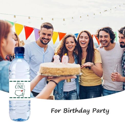 Golf Water Bottle Labels, Hole in One First Birthday Party Supplies Water Bottle Labels Stickers Wrappers Waterproof for Baby 1st Party First Birthday Party Decorations (Hole in One Labels) in Saudi Arabia