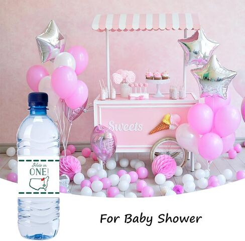 Golf Water Bottle Labels, Hole in One First Birthday Party Supplies Water Bottle Labels Stickers Wrappers Waterproof for Baby 1st Party First Birthday Party Decorations (Hole in One Labels) in Saudi Arabia