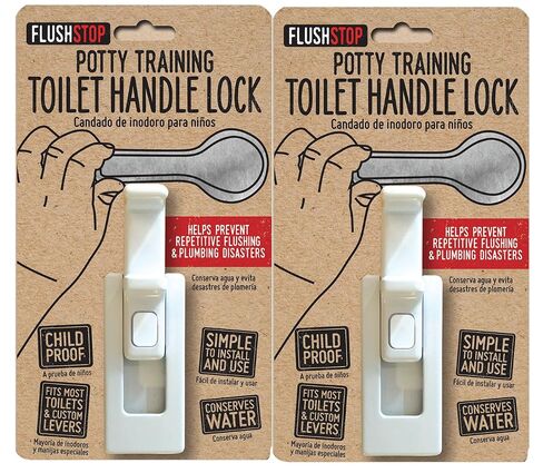 The Original Toilet Handle Lock (2-Pack) Most Trusted Toilet Handle Lock in THE World. Stops Flushing. Simple Install in Kuwait