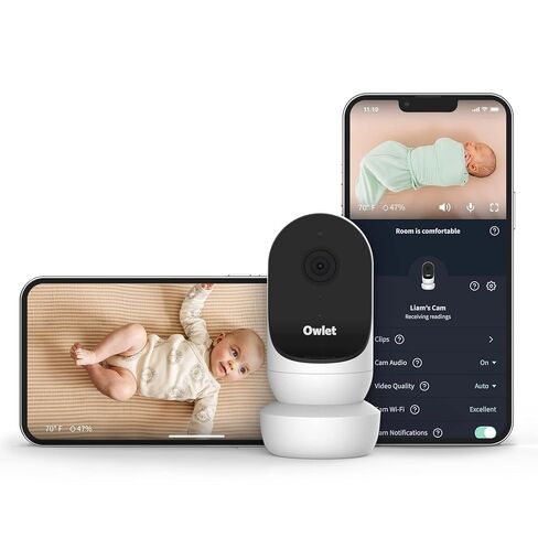 Owlet Cam 2 (Gen 2) Smart Baby Monitor – HD Video Camera with Night Vision, 4X Zoom & Wide-Angle View, Two-Way Talk, Sound & Motion Alerts, Temp & Humidity Sensor, Encrypted WiFi | White in Kuwait