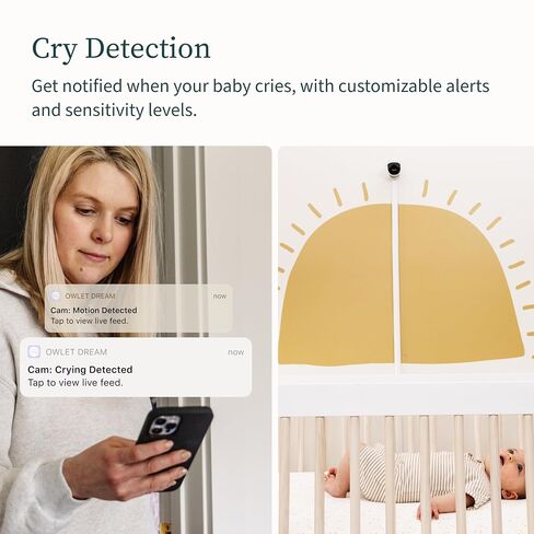 Owlet Cam 2 (Gen 2) Smart Baby Monitor – HD Video Camera with Night Vision, 4X Zoom & Wide-Angle View, Two-Way Talk, Sound & Motion Alerts, Temp & Humidity Sensor, Encrypted WiFi | White in Kuwait
