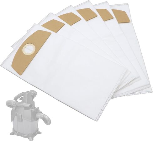 6-Pack Wet/Dry Dust Bags for FLEX 24V Brushless Wet/Dry Vacuum | Filter Bags Compatible with FLEX VC 6L MC & VC 6L MC 18.0 | Vacuum Cleaner Replacement Bags 487287 in Saudi Arabia