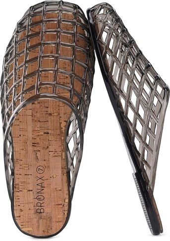 BRONAX Women's Jelly Slides Hollow Out Slip-on Sandals J102 | Waterproof PVC Material, Grippy Footbed, Easy-to-Clean, Lightweight Comfort, Slip-Resistant Summer Shoes for Beach & Pool in Saudi Arabia
