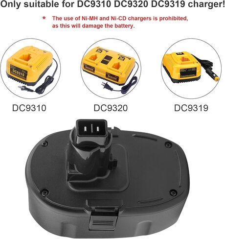 Labtec 2 حزم DC9096 18V 6000mAh بطارية ليثيوم بديلة لأدوات الطاقة اللاسلكية DeWalt 18V in Kuwait