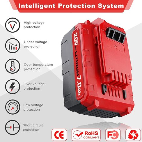 VANTTECH 2Pack PCC685L 7.0Ah Replacement for Porter Cable 20V Lithium-ion PPL1810 Battery PCC680L PCC685LP PCC682L PCC681L PCC680LP PCC640 Compatible with Porter Cable 20V Cordless Power Tools in Saudi Arabia