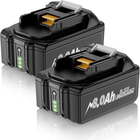 2 Pack 8.0Ah Replacement for Makita 18V Battery Compatible with Makita 18 Volt Battery BL1860 BL1850B BL1840B BL1830B BL1820 BL1815B Fit with Original 18V Power Tools and Chargers in Kuwait