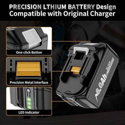 2 Pack 8.0Ah Replacement for Makita 18V Battery Compatible with Makita 18 Volt Battery BL1860 BL1850B BL1840B BL1830B BL1820 BL1815B Fit with Original 18V Power Tools and Chargers in Kuwait