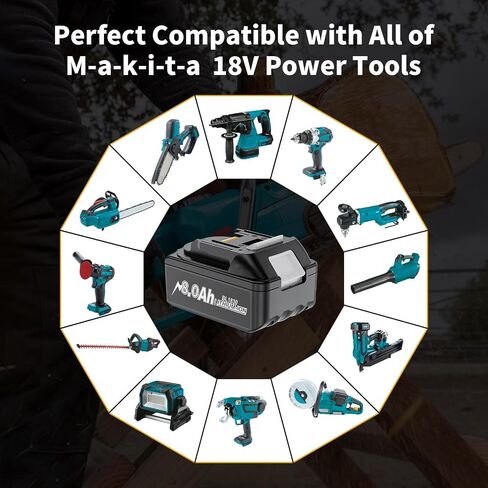 2 Pack 8.0Ah Replacement for Makita 18V Battery Compatible with Makita 18 Volt Battery BL1860 BL1850B BL1840B BL1830B BL1820 BL1815B Fit with Original 18V Power Tools and Chargers in Kuwait