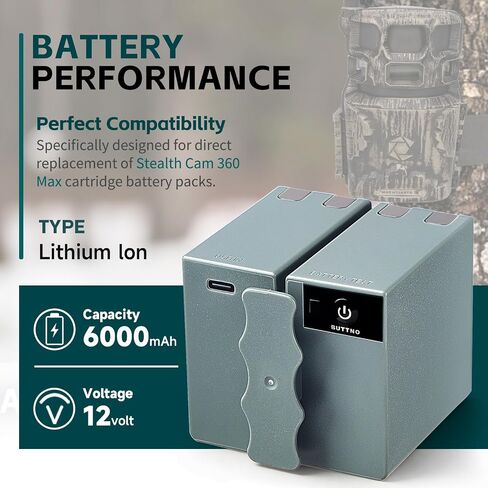 6.0Ah Replacement Battery for Stealth Cam 360 Max Cartridge Battery Pack | Compatible with Stealth Cam 360° Cellular Tracking Camera Revolver, Revolver Pro, and Revolver Pro 2.0 in Kuwait
