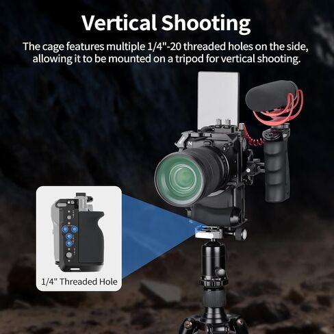 Nitze ZR Cage with Silicone Grip & Cable Clamp for Nikon ZR Camera - T-N10B | Compatible with DJI RS 2 / RSC 2 / RS 3 / RS 3 Pro/ RS 4 / RS 4 Pro / RS 5 Gimbal and Tripod, Cold Shoe & Arca-Type Plate in Kuwait