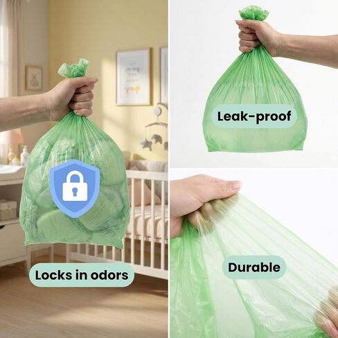 iTouchless Universal Diaper Pail & Trash Can Refill Bags (90 Count) - Heavy Duty & Tear-Resistant Nursery Liners - Fits Most Systems & Small Bins - 3 Pack - Stop Expensive Refills - Odor-Lock Strength in Saudi Arabia