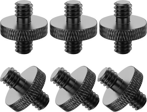1/4 Male to 1/4 Male Threaded Tripod Screw Adapter - 6 Pcs (Black) for DSLR, Mic Stand, Camera Cage & Shoulder Mount in Saudi Arabia