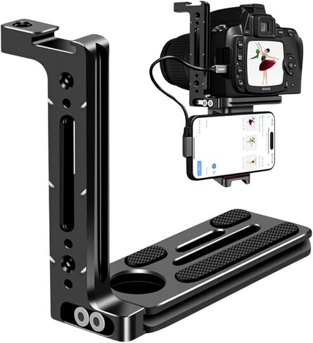 Camera L Bracket for Live,Tripod Quick Release Plate with Arca Rail Compatible with Sony Canon Nikon Bmpcc DJI/Zhiyun Gimbal Tripod Monopod for Vlog in Saudi Arabia