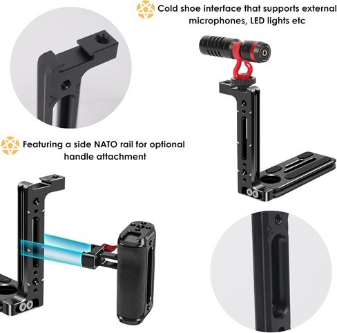 Camera L Bracket for Live,Tripod Quick Release Plate with Arca Rail Compatible with Sony Canon Nikon Bmpcc DJI/Zhiyun Gimbal Tripod Monopod for Vlog in Saudi Arabia